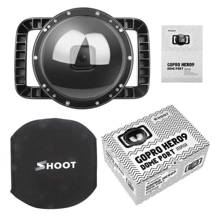 SHOOT XTGP559 Dome Port Underwater Diving Camera Lens Transparent Cover Housing Case For GoPro HERO9 Black