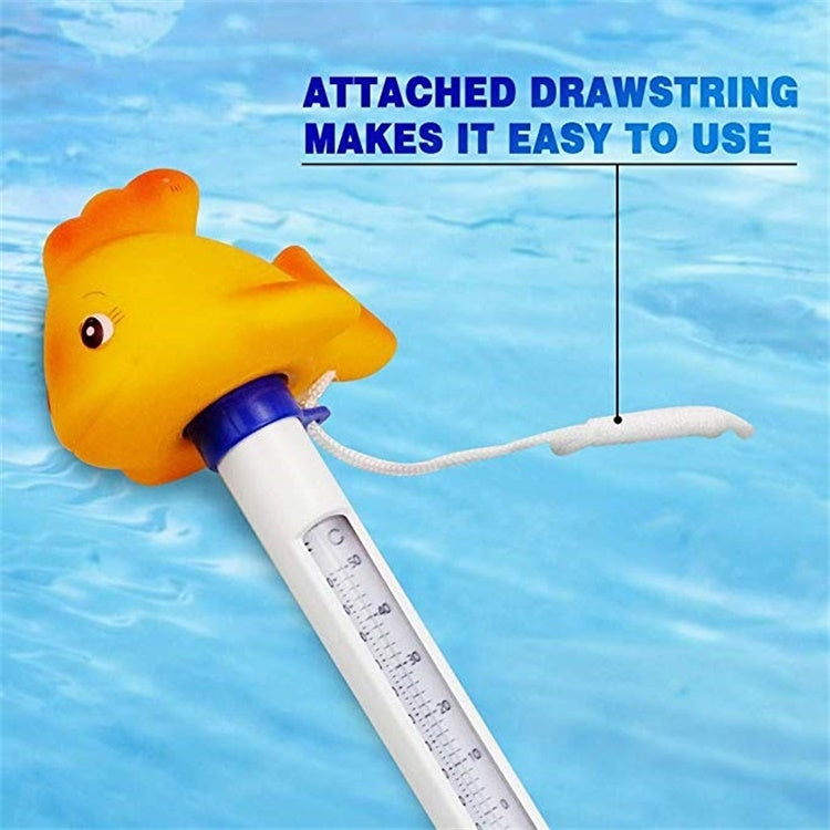 K-1020D Cartoon Yellow Gold Fish Pool Thermometer Pool Water Temperature Meter