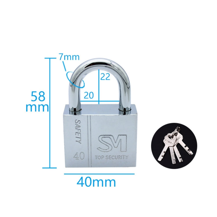 Square Blade Imitation Stainless Steel Padlock