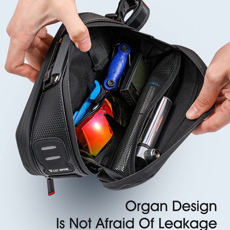 West Biking Cycling Tail Bag Bicycle Hard Shell Bag Quick Release Bracket Bag Silicone Non-Slip Large Capacity Tail Bag