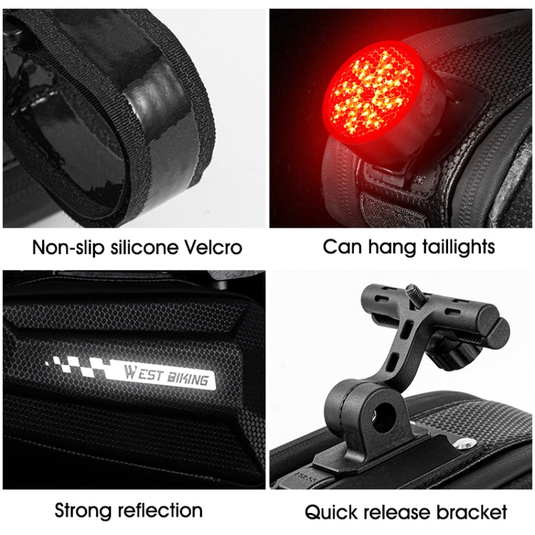 West Biking Cycling Tail Bag Bicycle Hard Shell Bag Quick Release Bracket Bag Silicone Non-Slip Large Capacity Tail Bag