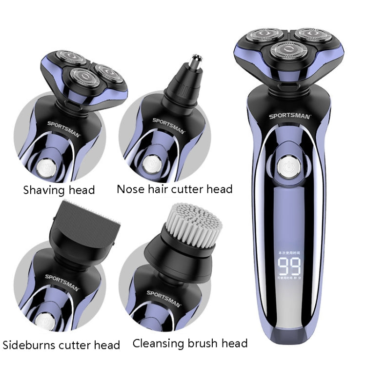 Sportsman SM-530 Electric Men Shaving Knife Multi-Function Base Charging Digital Water Washing Razor