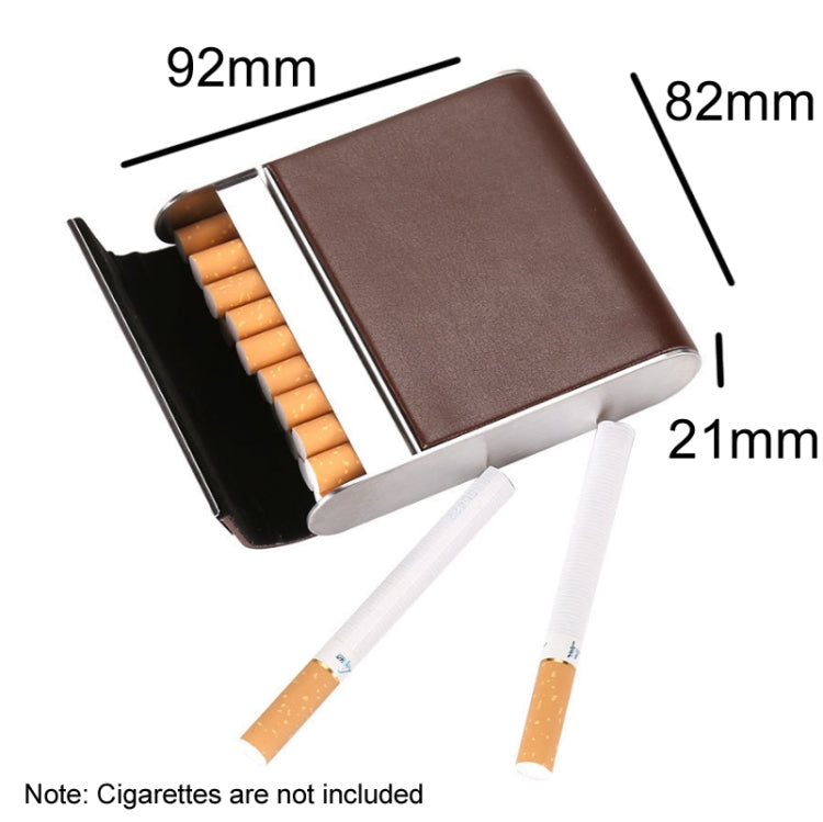 Men Metal Fiber Leather Magnetic Buckle Cigarette Case