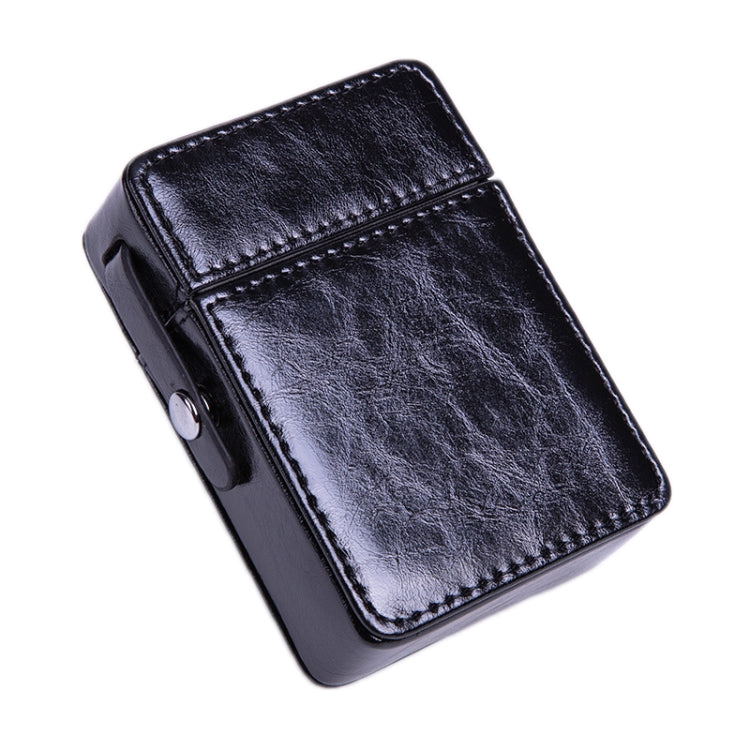 Men PU Leathe Retro Lighter Cigarette Box