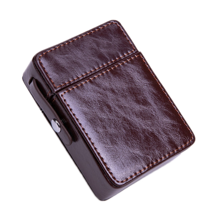 Men PU Leathe Retro Lighter Cigarette Box