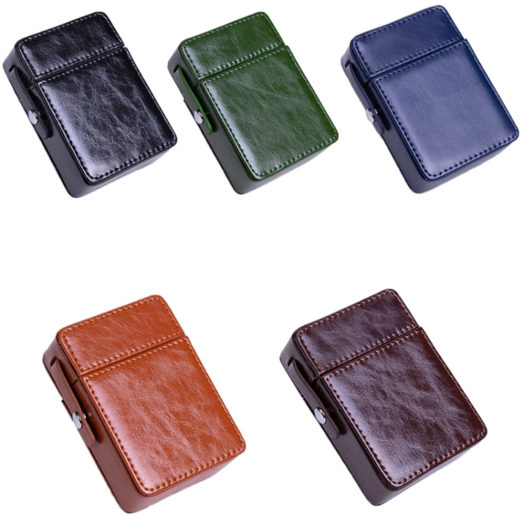 Men PU Leathe Retro Lighter Cigarette Box