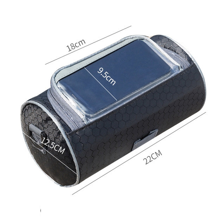 Outdoor Sports Bicycle Bag Front Beam Bag Bicycle Head Bag Large Capacity Touch Screen Waterproof Cylindrical Riding Bag