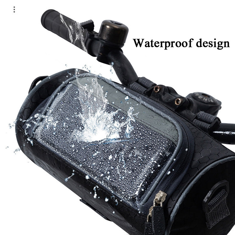 Outdoor Sports Bicycle Bag Front Beam Bag Bicycle Head Bag Large Capacity Touch Screen Waterproof Cylindrical Riding Bag