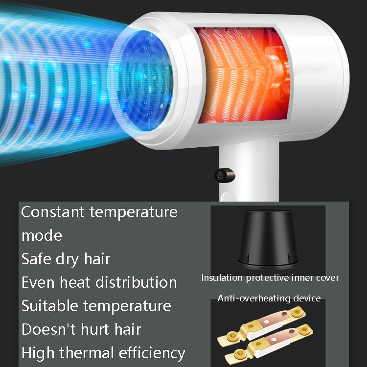 Hotel Hair Dryer Wall Mount High Power Hair Dryer Household Hair Cylinder Dryer, CN Plug