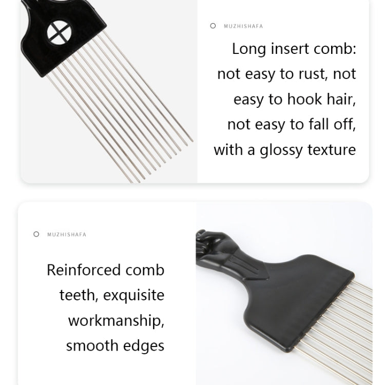 3 PCS Hairdressing Steel Needle Oil Hair Comb Plastic Haircut Pointed Tail Comb