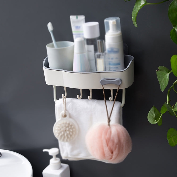 2 PCS Punch-Free Shelf Bathroom Suction Cup Storage Frame