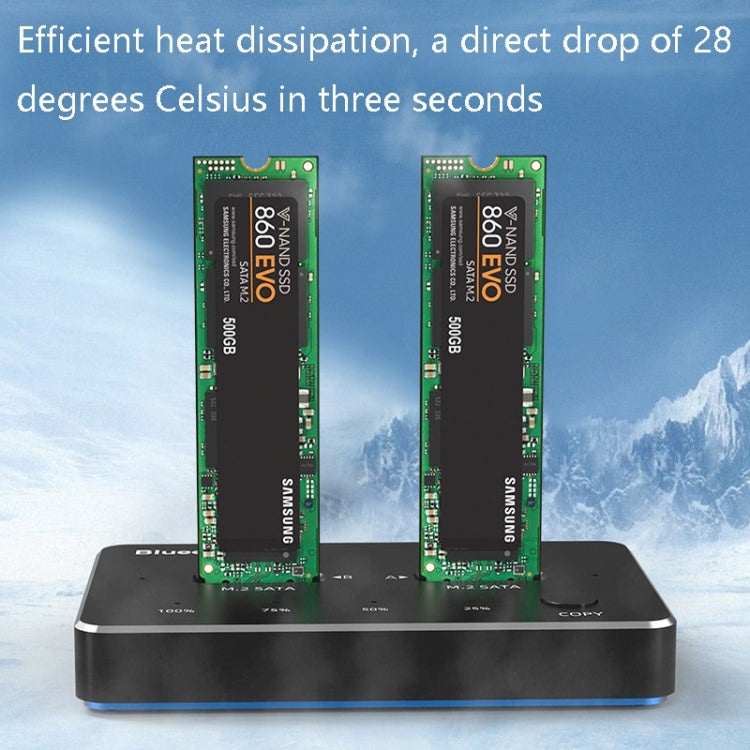 M.2 Double Disk Mobile Hard Disk Base SATA / NVME Solid State Hard Disk Box