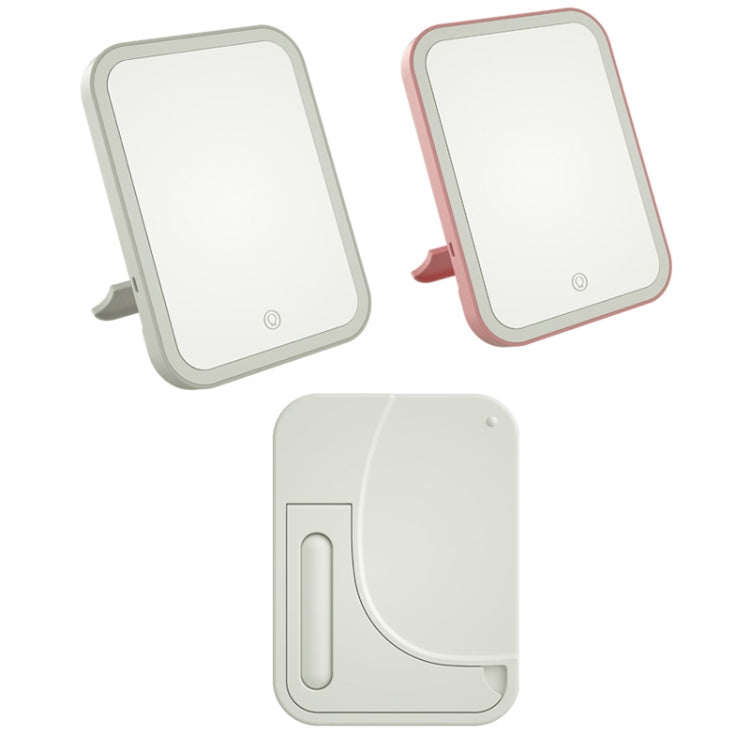 2 PCS LED Makeup Mirror With Lamp Fill Light Dormitory Desktop Dressing Mirror Female Folding Portable Small Mirror,Style: