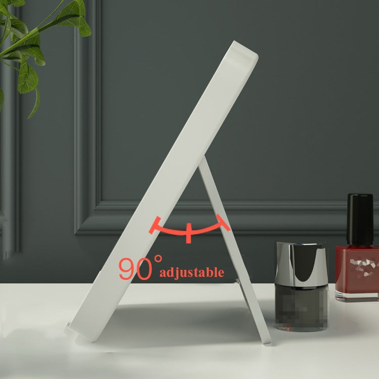 2 PCS LED Makeup Mirror With Lamp Fill Light Dormitory Desktop Dressing Mirror Female Folding Portable Small Mirror,Style: