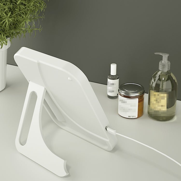 2 PCS LED Makeup Mirror With Lamp Fill Light Dormitory Desktop Dressing Mirror Female Folding Portable Small Mirror,Style: