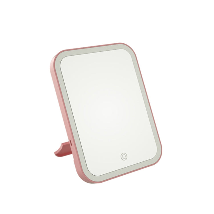 2 PCS LED Makeup Mirror With Lamp Fill Light Dormitory Desktop Dressing Mirror Female Folding Portable Small Mirror,Style: