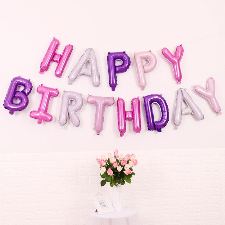 2 PCS 16 Inch Happy Birthday Letter Aluminum Film Balloon Birthday Party Decoration Specification：