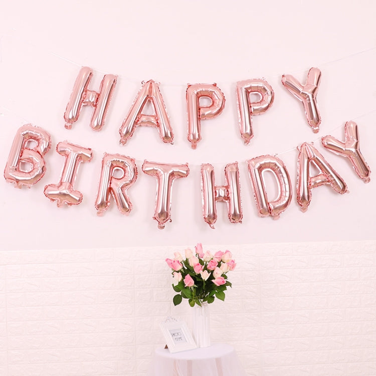 2 PCS 16 Inch Happy Birthday Letter Aluminum Film Balloon Birthday Party Decoration Specification：