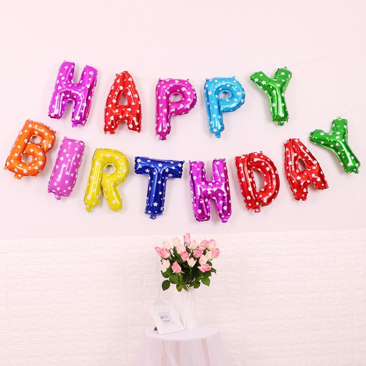 2 PCS 16 Inch Happy Birthday Letter Aluminum Film Balloon Birthday Party Decoration Specification：