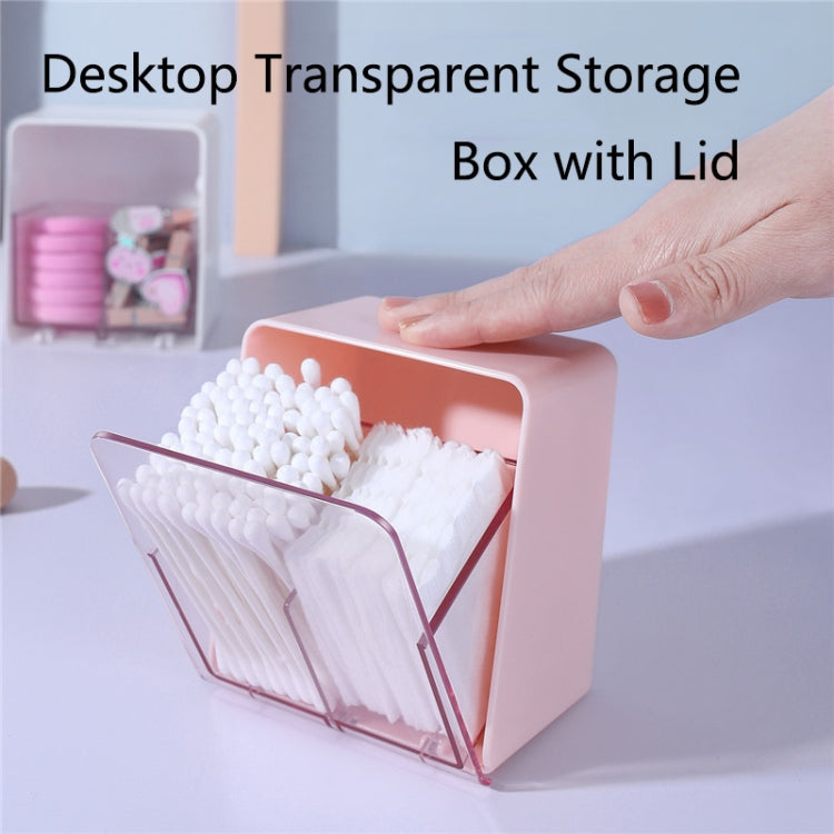 HZ006 Desktop Transparent Double-Layer Cotton Swabs And Dustproof Storage Box With Lid