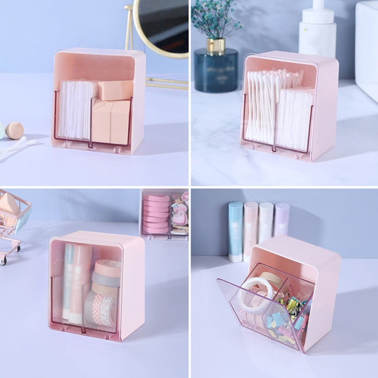 HZ006 Desktop Transparent Double-Layer Cotton Swabs And Dustproof Storage Box With Lid