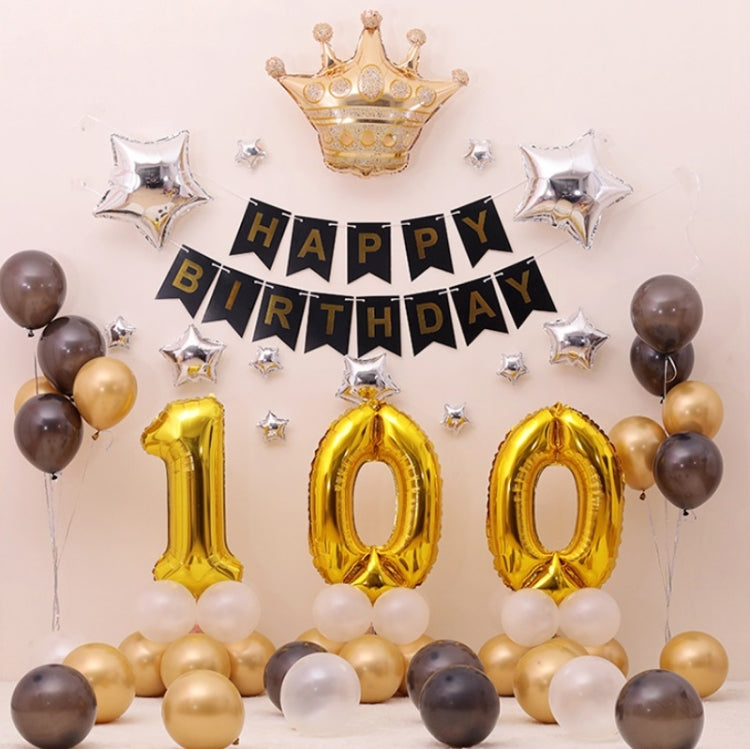 Black Gold Birthday Party Balloon Pull Flag Set