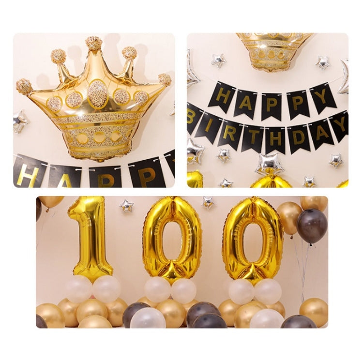 Black Gold Birthday Party Balloon Pull Flag Set