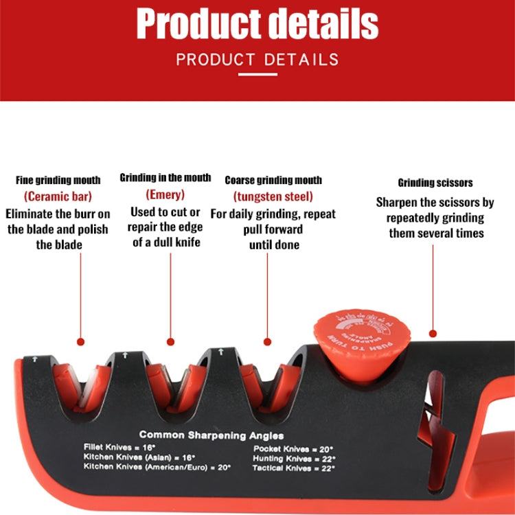 4- In-1 Adjustable Manual Knife Sharpener Multifunctional Knife Sharpener