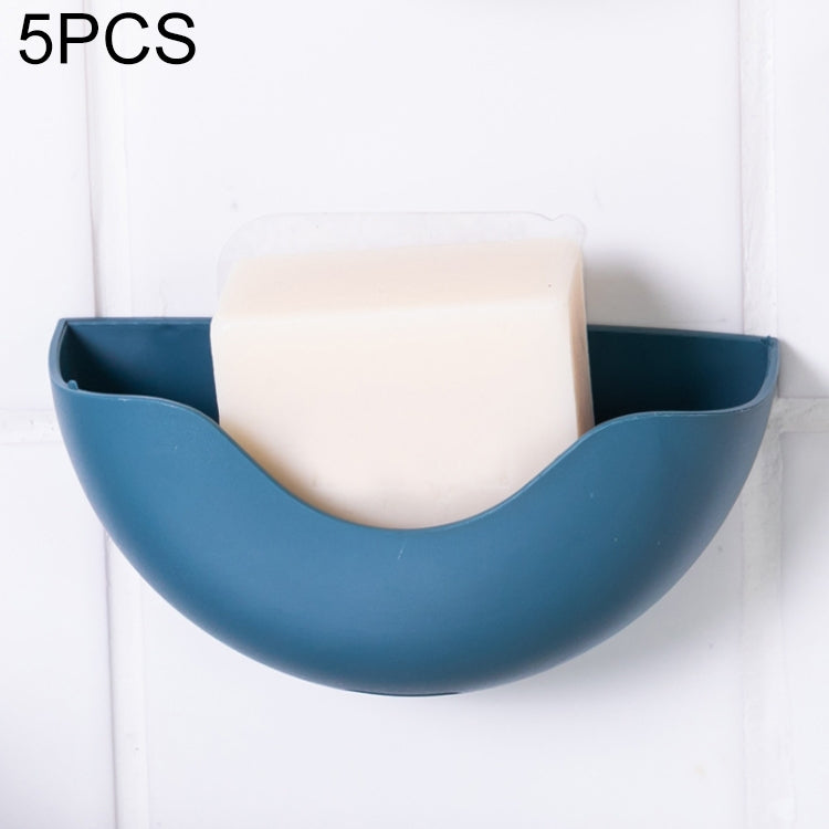 5 PCS Plastic Drain Soap Box Bathroom Wall-mounted Soap Storage Box