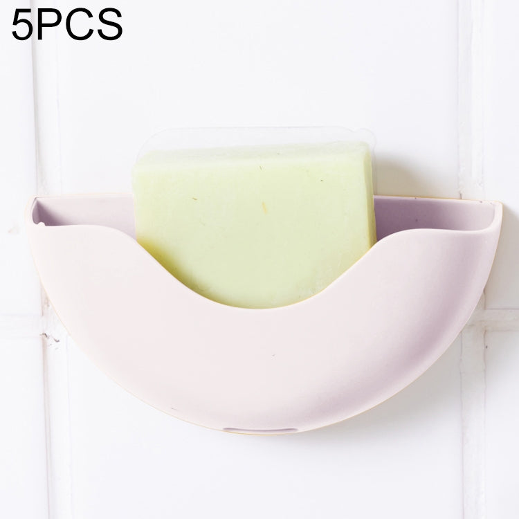 5 PCS Plastic Drain Soap Box Bathroom Wall-mounted Soap Storage Box