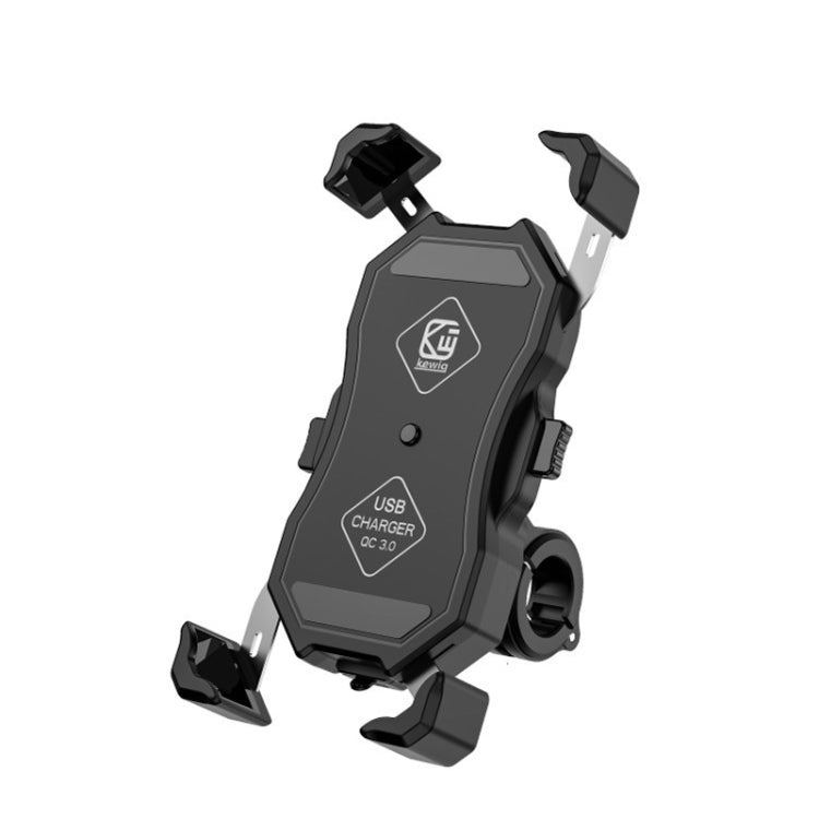 Kewig Motorcycle Outdoor Riding Four-Claw Fixed Mobile Phone Bracket QC3.0 Fast Charging Waterproof Holder
