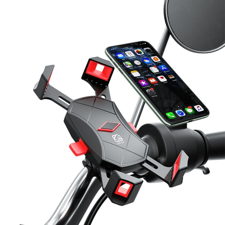 Kewig Reflection To Fall Shockproof Bicycle Bracket Motorcycle Four-Claw Mobile Phone Holder