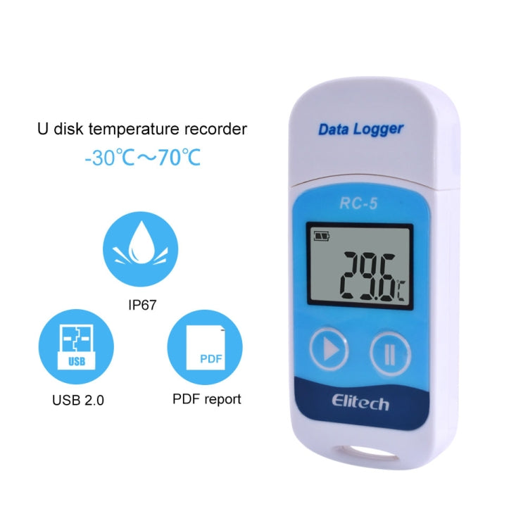 TTE35065 Digital USB Temperature Data Logger for Warehouse Storage, Refrigerated, Cold Storage and Laboratory