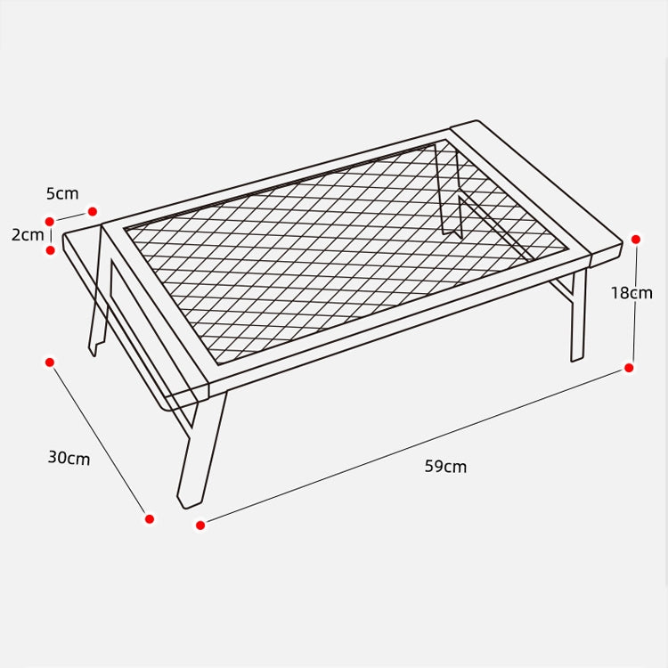 CLS Outdoor Folding Mesh Table Camping Iron Folding Table Portable Barbecue Rack Car Camping Rack