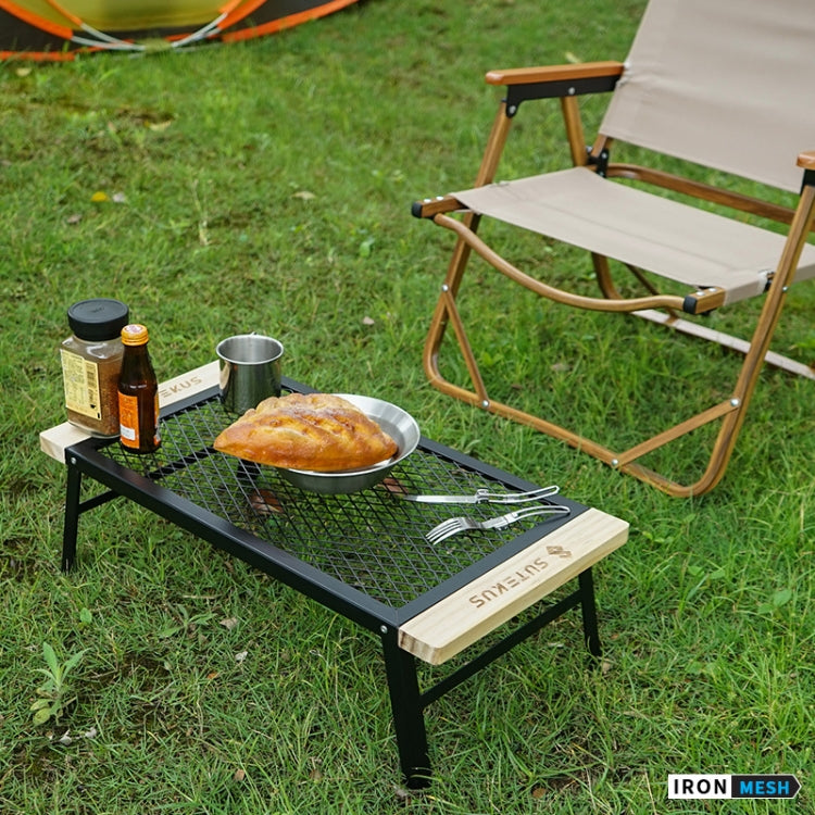 CLS Outdoor Folding Mesh Table Camping Iron Folding Table Portable Barbecue Rack Car Camping Rack