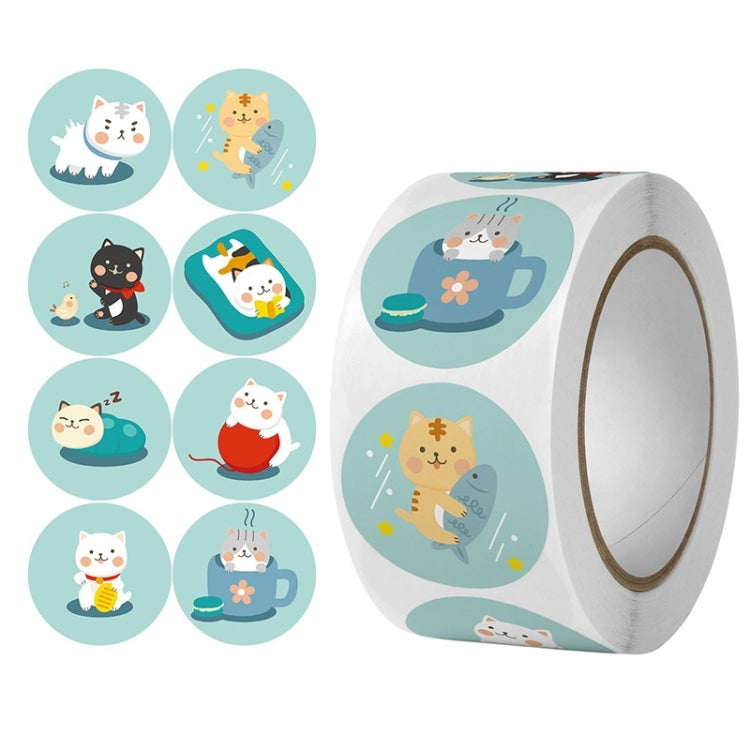 10 PCS Round Cartoon Animal Stickers Cute Hand-Made Sealing Stickers