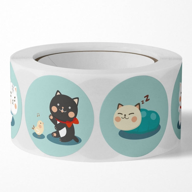 10 PCS Round Cartoon Animal Stickers Cute Hand-Made Sealing Stickers