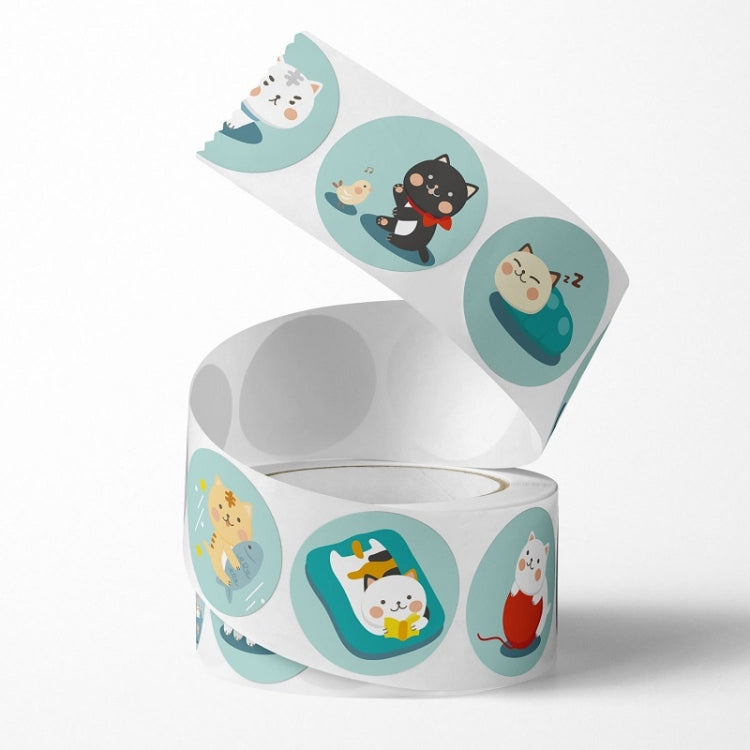 10 PCS Round Cartoon Animal Stickers Cute Hand-Made Sealing Stickers