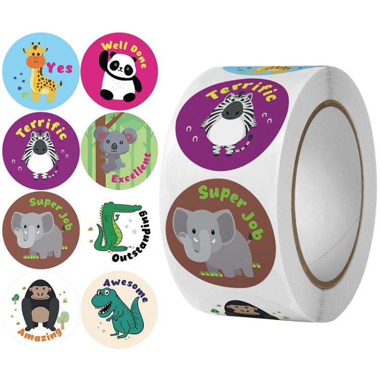 2 PCS Kindergarten Children Cartoon Animal Stickers Gift Packaging Bag Sealing Stickers
