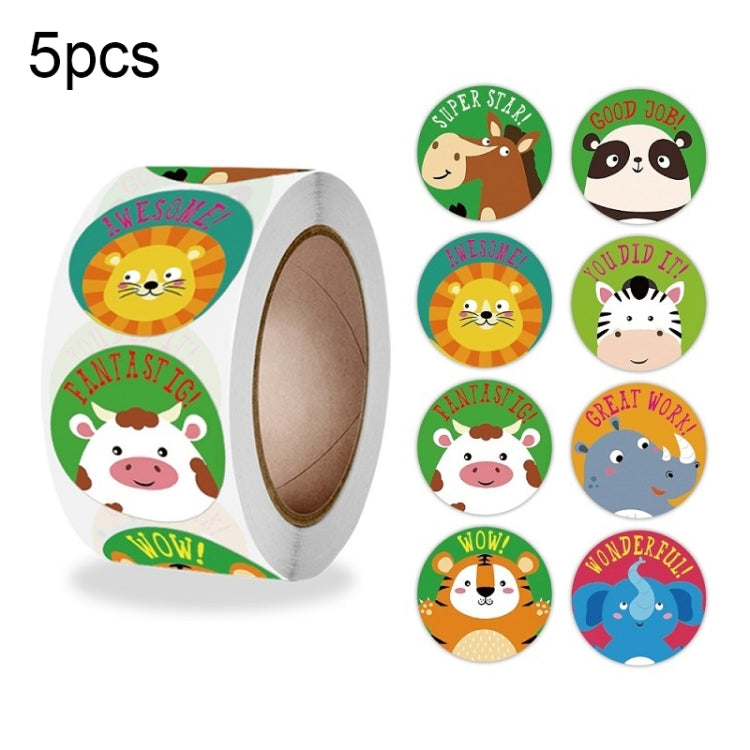 5pcsTeacher Cartoon Pattern Fun Encourage Stationery Stickers Gift Packaging Bag Sealing Stickers