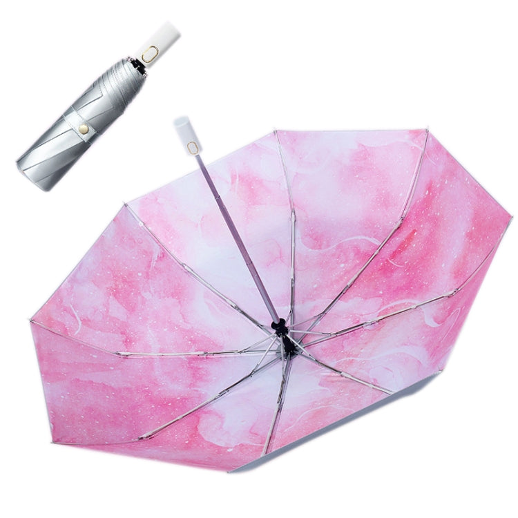 Illustrator Tri-Folding Umbrella Titanium Silver Glue Anti-Ultraviolet Folding Umbrella