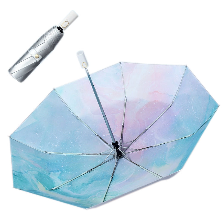 Illustrator Tri-Folding Umbrella Titanium Silver Glue Anti-Ultraviolet Folding Umbrella