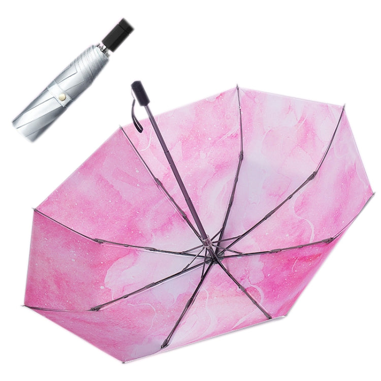 Illustrator Tri-Folding Umbrella Titanium Silver Glue Anti-Ultraviolet Folding Umbrella