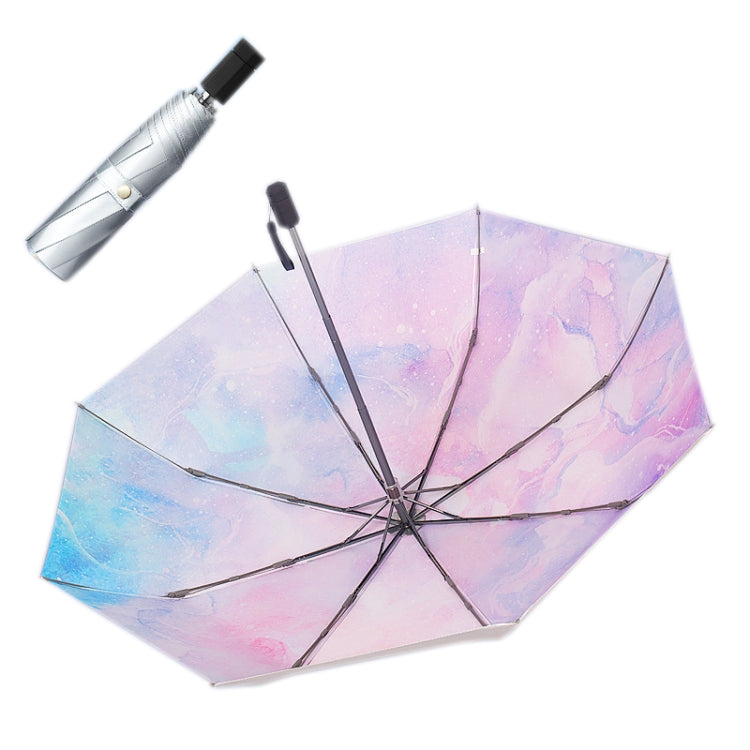 Illustrator Tri-Folding Umbrella Titanium Silver Glue Anti-Ultraviolet Folding Umbrella