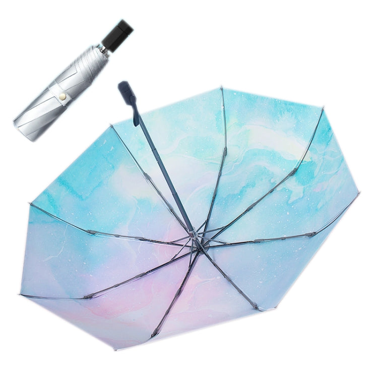 Illustrator Tri-Folding Umbrella Titanium Silver Glue Anti-Ultraviolet Folding Umbrella