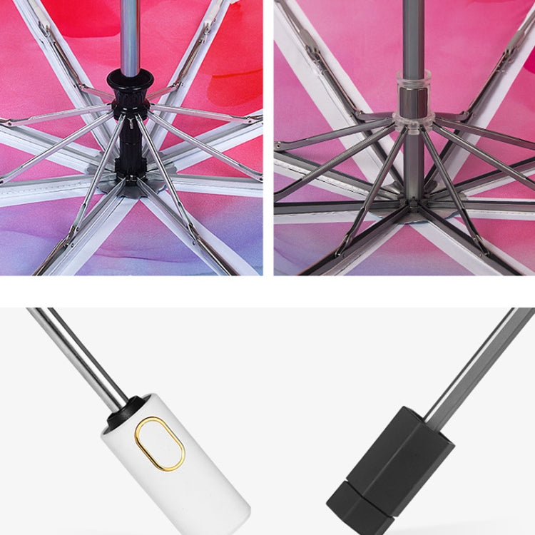 Illustrator Tri-Folding Umbrella Titanium Silver Glue Anti-Ultraviolet Folding Umbrella