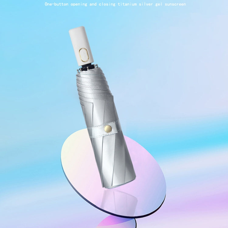 Illustrator Tri-Folding Umbrella Titanium Silver Glue Anti-Ultraviolet Folding Umbrella
