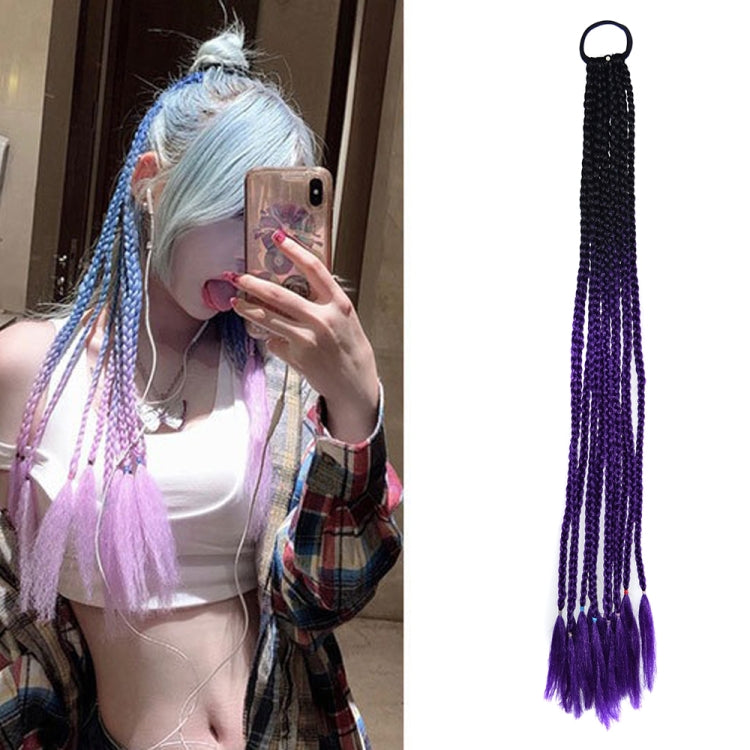 FQXBMW Colorful Braid Hair Band Wigs Corn Silk Colorful Dreadlocks Ponytail, Color: 1