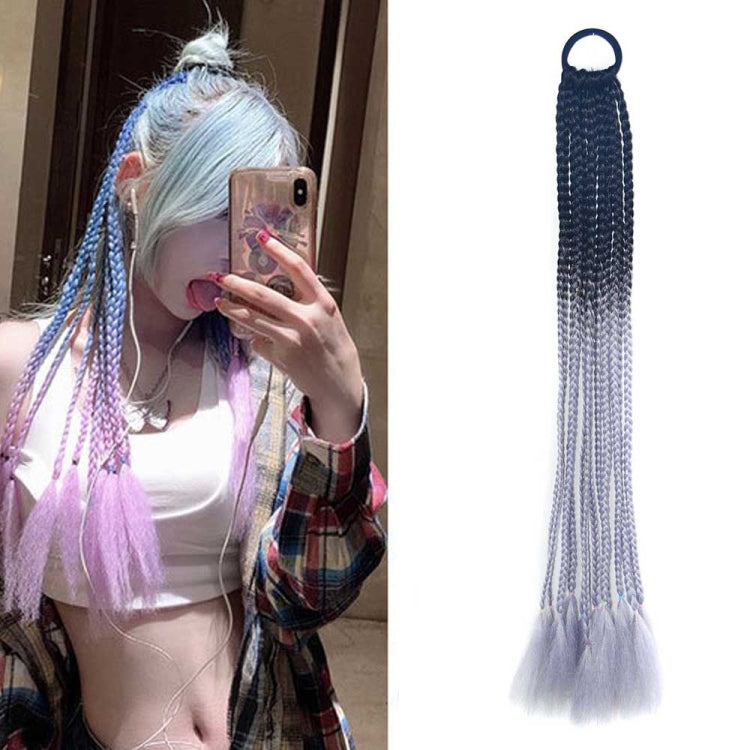 FQXBMW Colorful Braid Hair Band Wigs Corn Silk Colorful Dreadlocks Ponytail, Color: 1