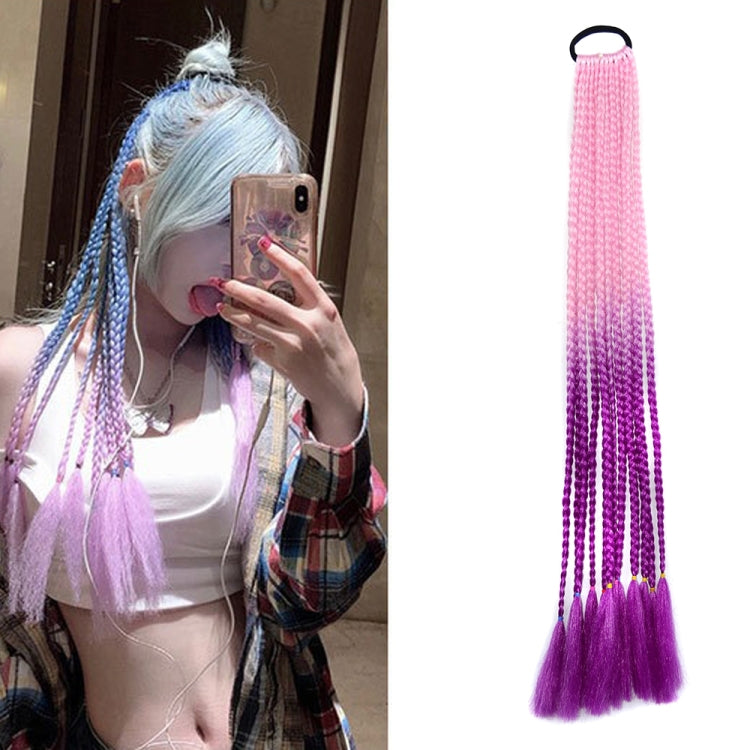 FQXBMW Colorful Braid Hair Band Wigs Corn Silk Colorful Dreadlocks Ponytail, Color: 1